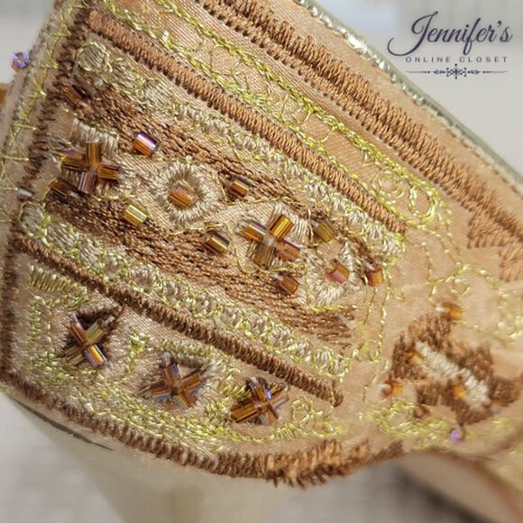 Nine West Casanova Brocade Beaded Pointed Toe Heels Size 6.5 - Picture 10 of 16